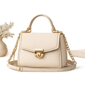 Ivory Luxe Top Handle Bag